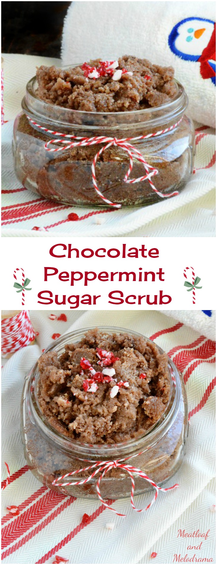 DIY Chocolate Peppermint Sugar Scrub is easy to make, inexpensive and perfect for Homemade Christmas Holiday gifts