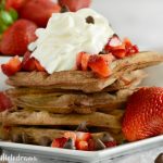 easy-chocolate- belgian-waffles-recipe-with-chocolate-chips-and-strawberries