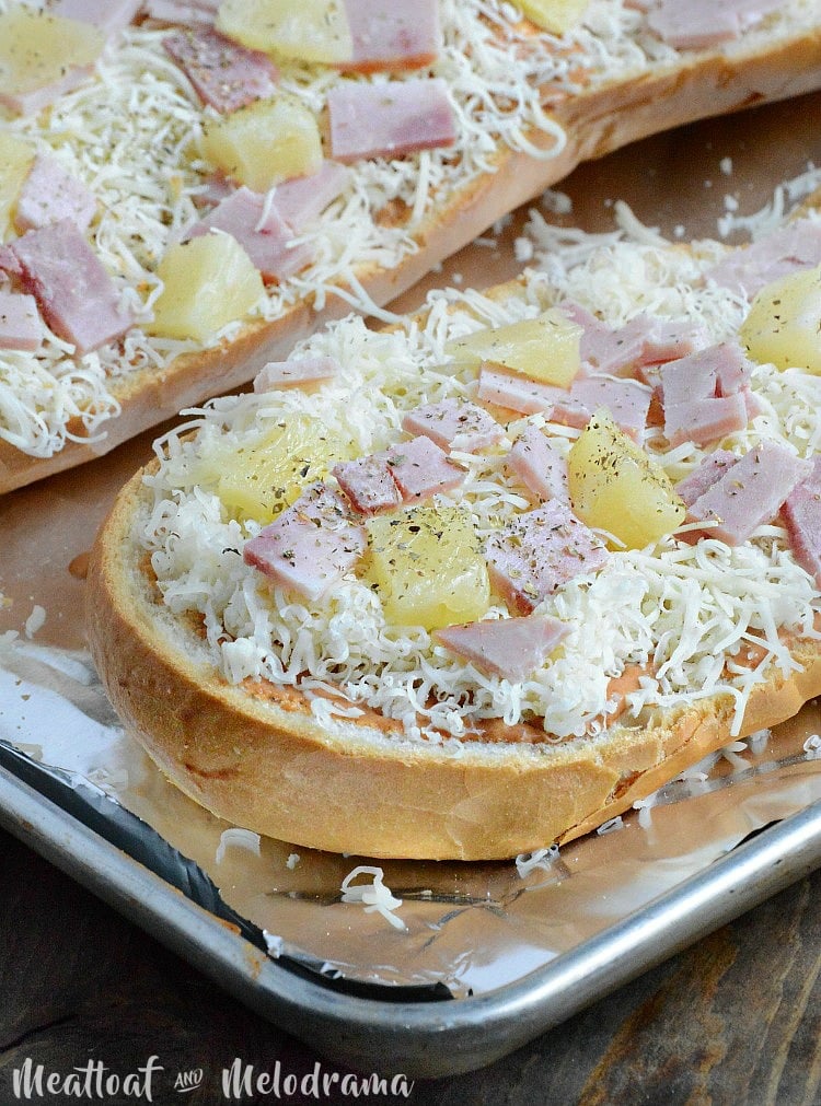 easy-hawaiian-french-bread-pizza-ham-pineapple