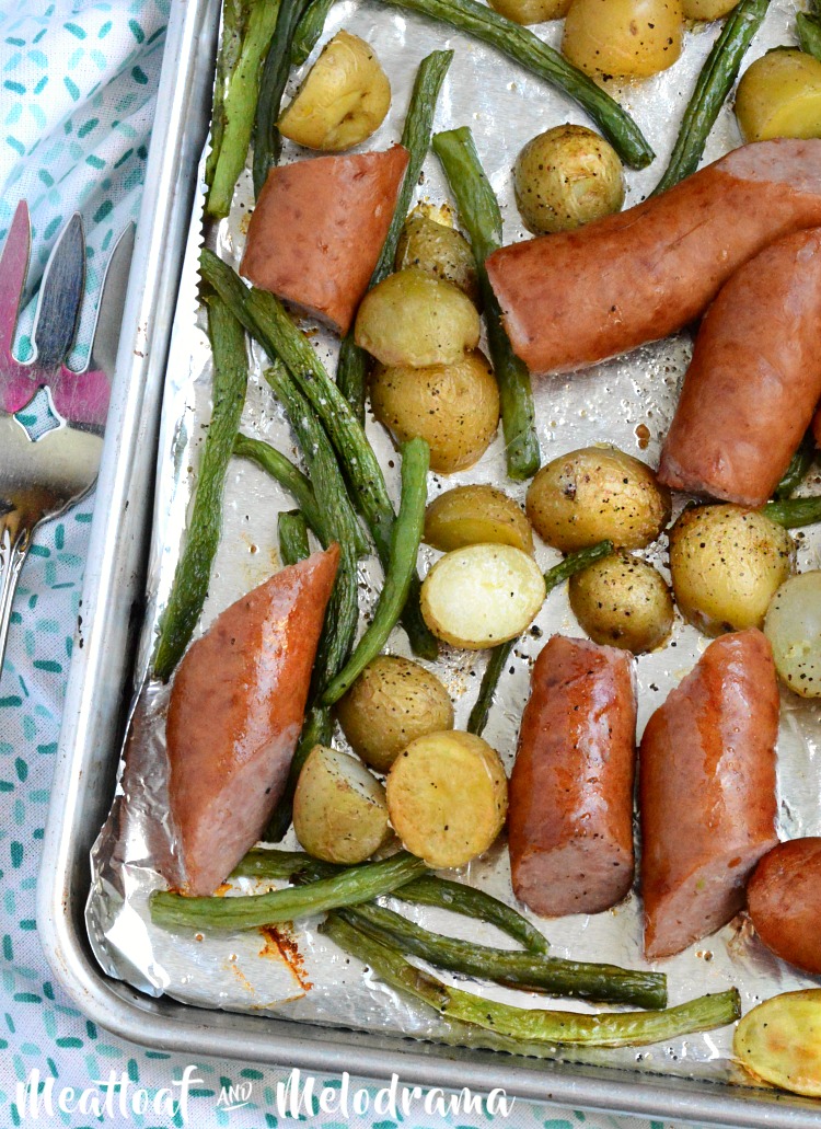 sheet pan smoked sausage dinner from meatloafandmelodrama.com