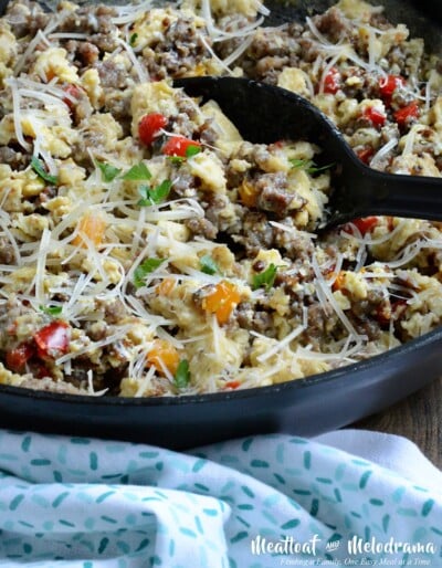 Low Carb Sausage Egg Breakfast Scramble - Meatloaf and Melodrama