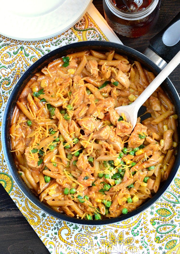 one pot cheddar bbq chicken pasta dinner recipe