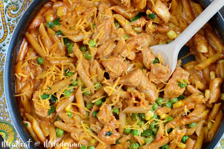 one pot cheddar bbq chicken pasta dinner