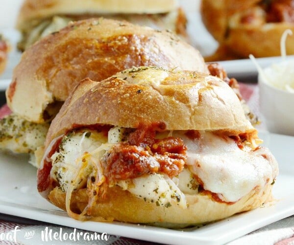 skinny chicken parm sliders dinner