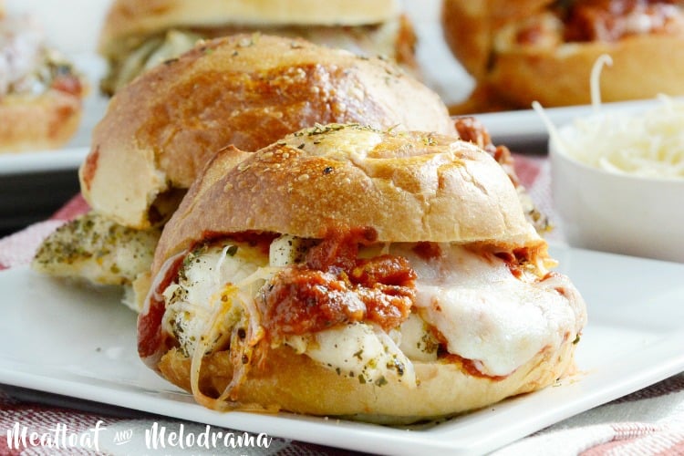 skinny chicken parm sliders dinner