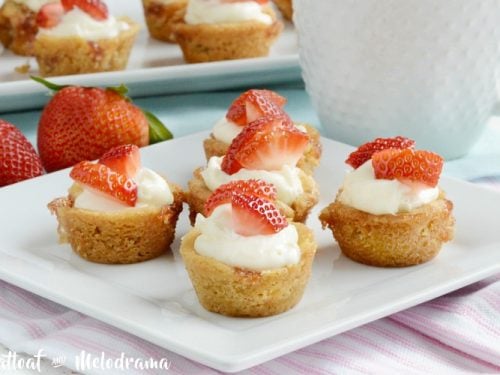 Mini Strawberry Shortcake Cookie Cups Recipe - Creations by Kara