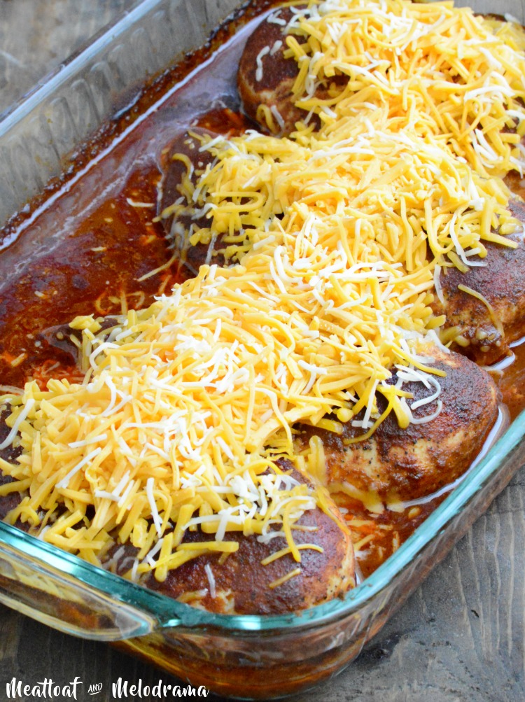 easy chicken enchilada bake with cheese