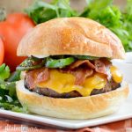 jalapeno bacon cheeseburger on a white plate