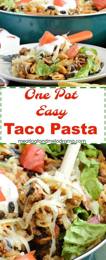 One Pot Easy Taco Pasta - Meatloaf and Melodrama