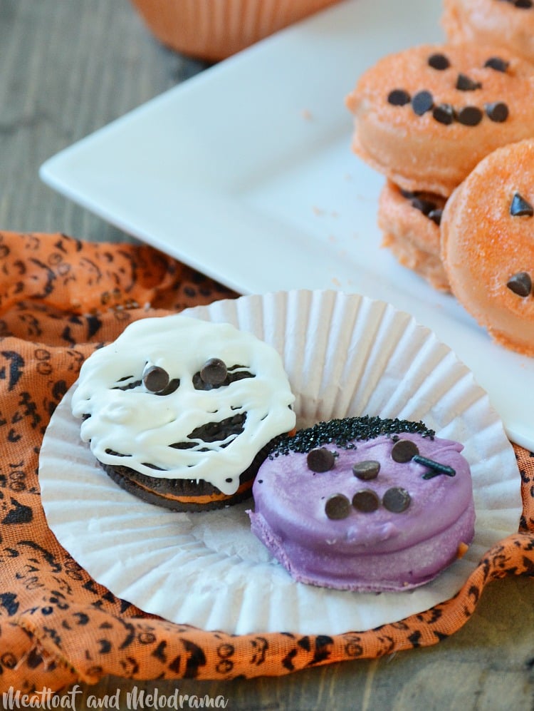 halloween oreo mummy and monster cookies