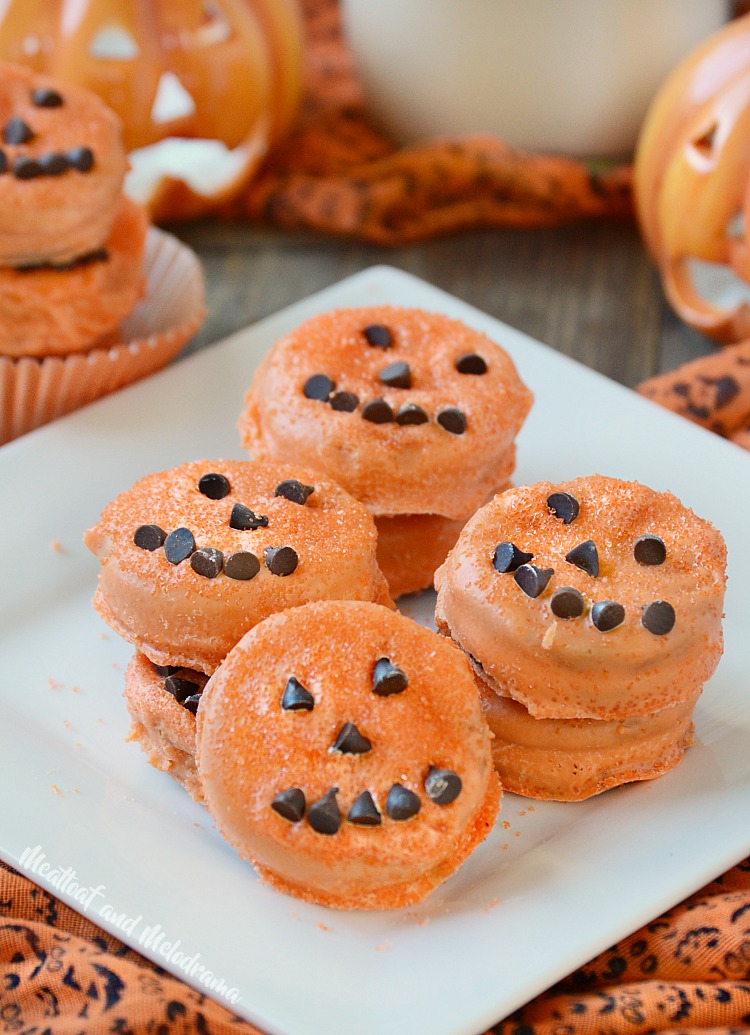 Halloween oreo pumpkin treats on a plate
