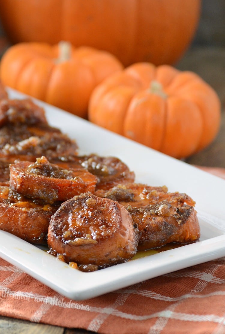 easy stove top candied yams on plate