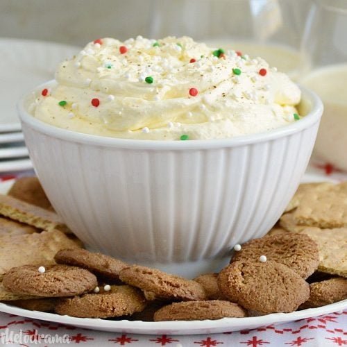 easy eggnog dessert dip with graham crackers and cookies