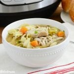 instant pot chicken noodle soup in white bowl