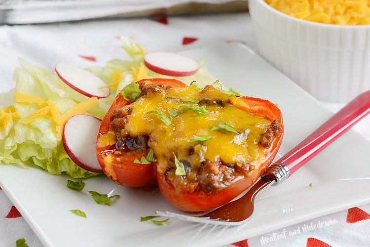 leftover chili stuffed peppers