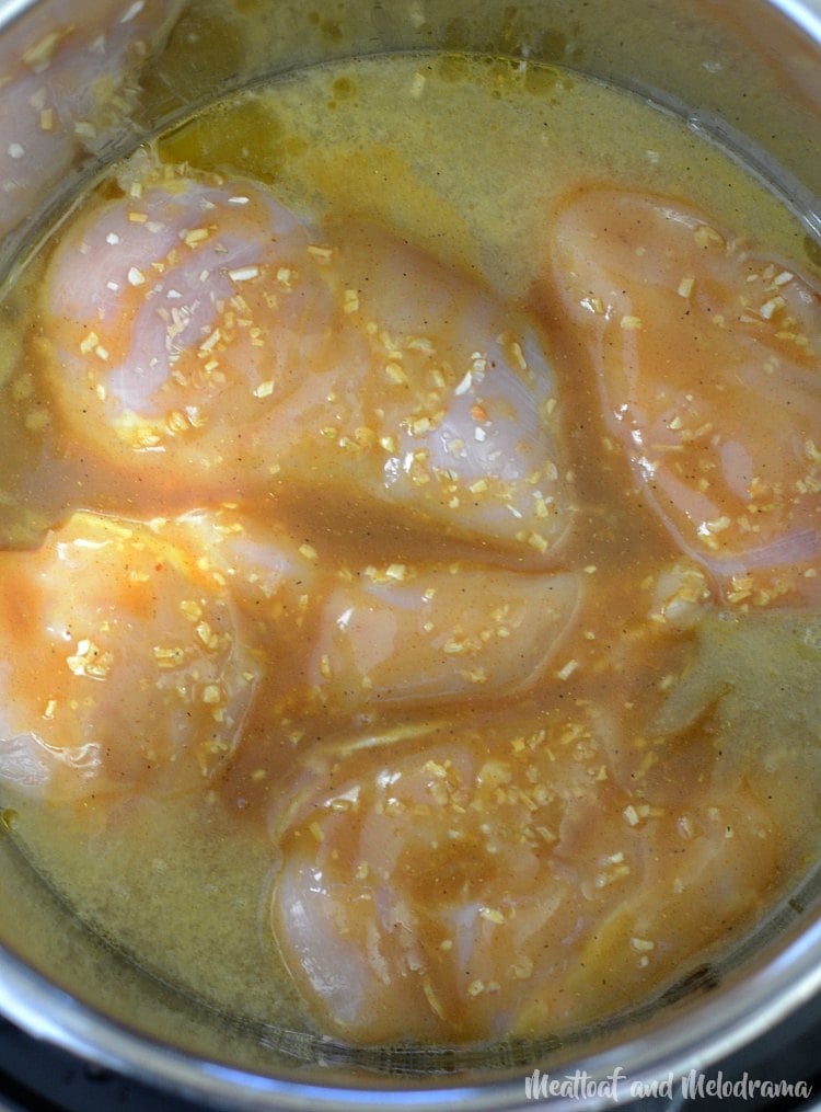 instant pot honey mustard curry chicken in pot