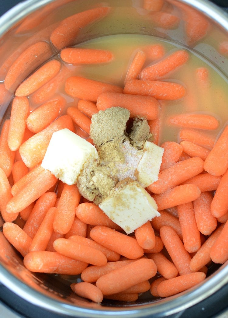 orange ginger carrots in instant pot iwith butter and brown sugar