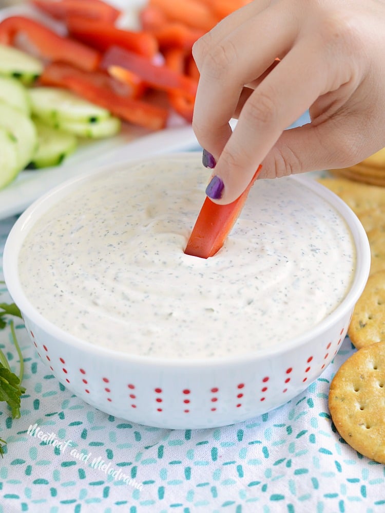 dip red peppers in creamy dil dip
