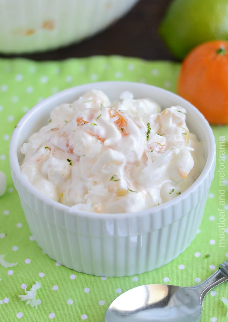 easy ambrosia fruit salad with lime zest