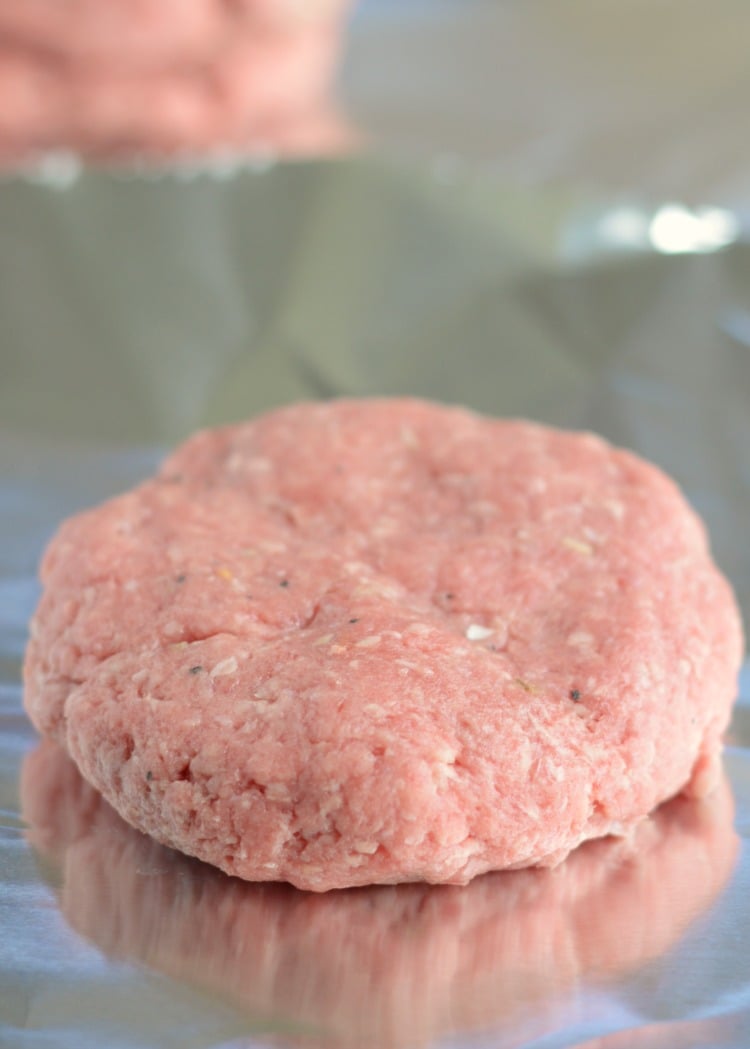 ground beef hamburger patties in foil packs
