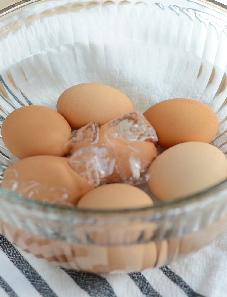  hard boiled eggs in ice bath 5 5 5 method