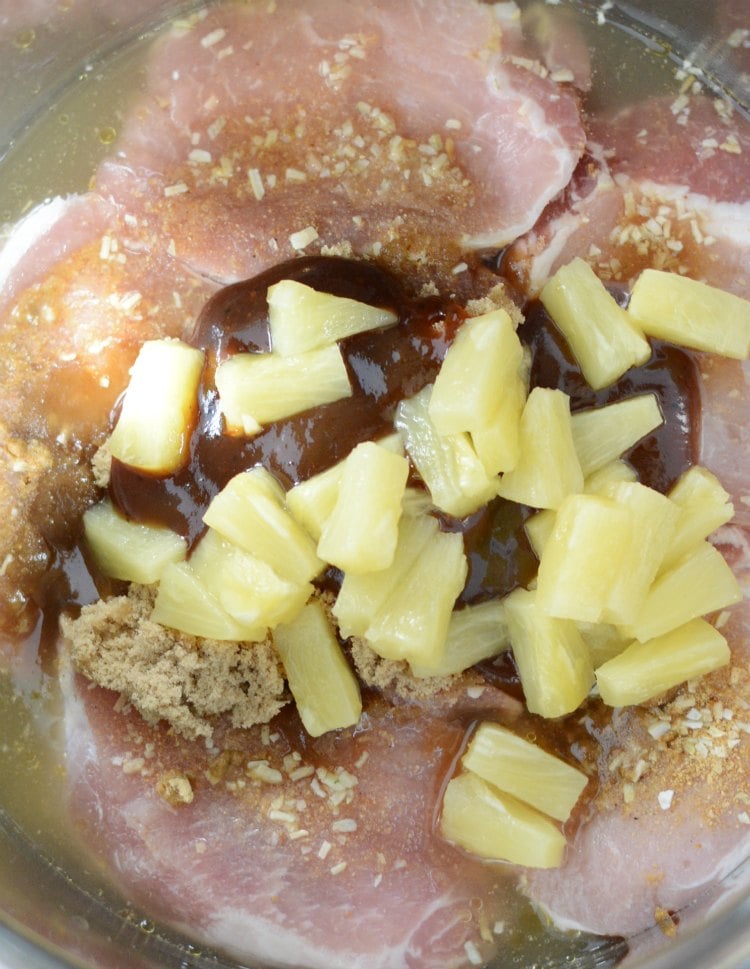 pork chops in instant pot with pineapple and bbq sauce