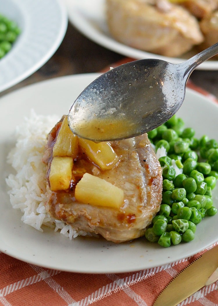 pour sauce over instant pot hawaiian bbq pork chops