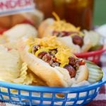 cheeseburger hot dogs topped with ground beef and cheddar cheese