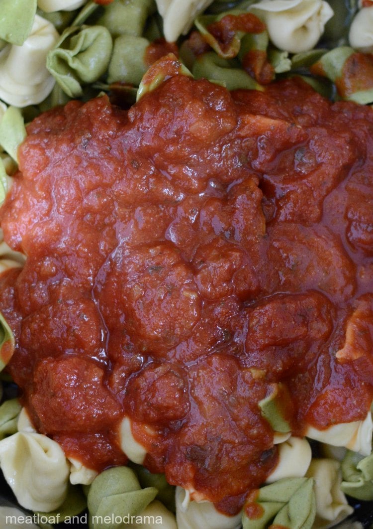 sausage and tortellini with tomato sauce in instant pot