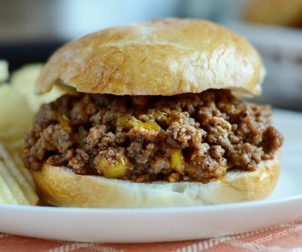 instant pot sloppy joes on a plate with potato chips