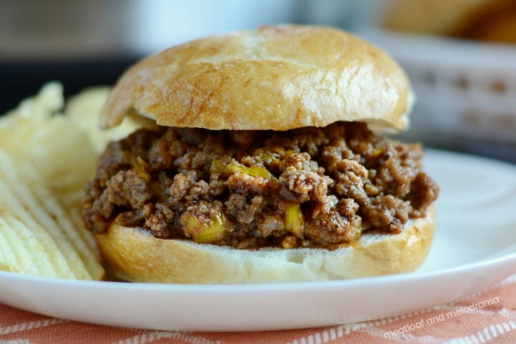 instant pot sloppy joes on a plate with potato chips