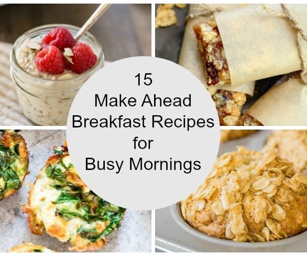 collage of make ahead grab and go breakfast foods