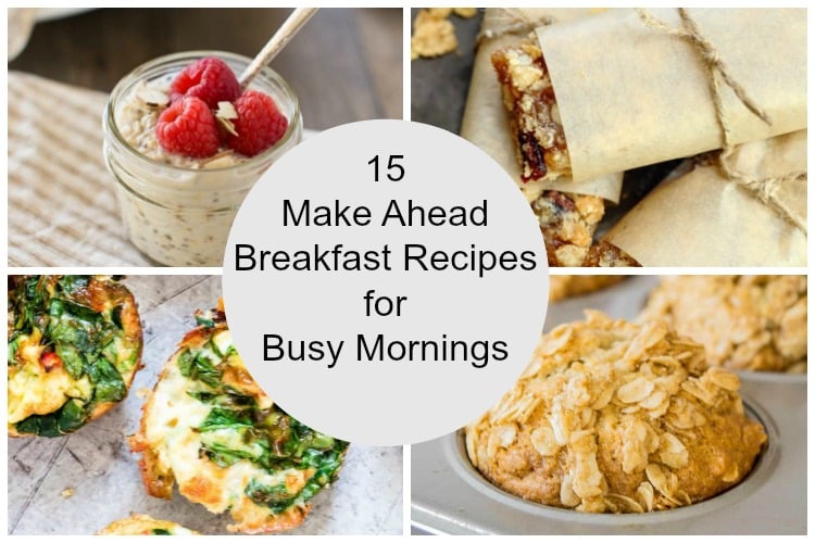 collage of make ahead grab and go breakfast foods