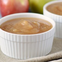 instant pot applesauce in white bowls