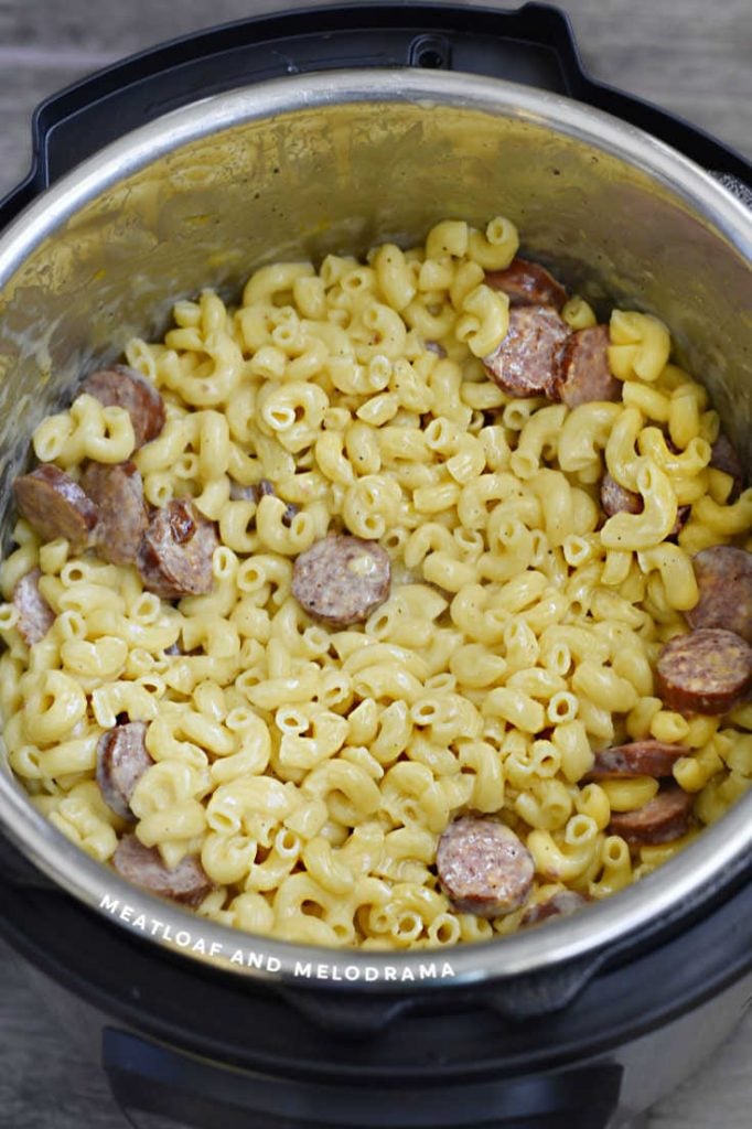 mac and cheese with kielbasa in pressure cooker