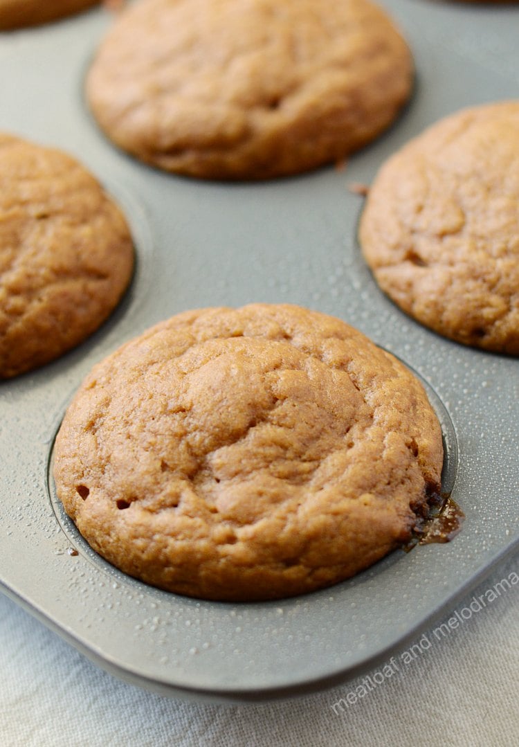 baked pumpkin muffins in muffin tin