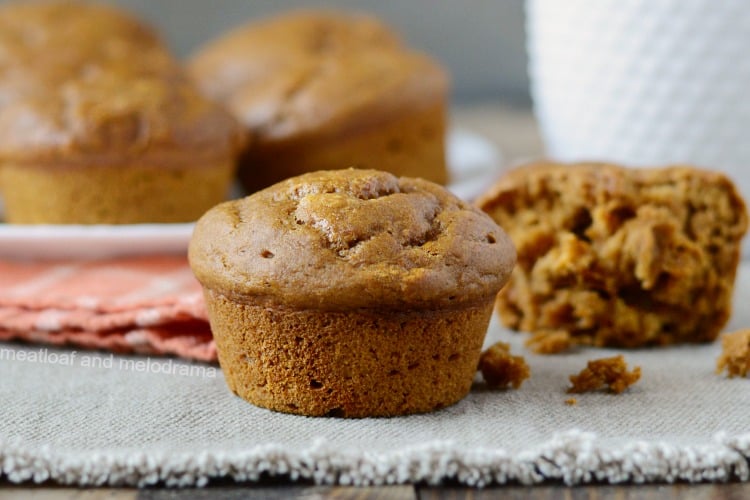 the best easy pumpkin muffins with applesauce on a plate