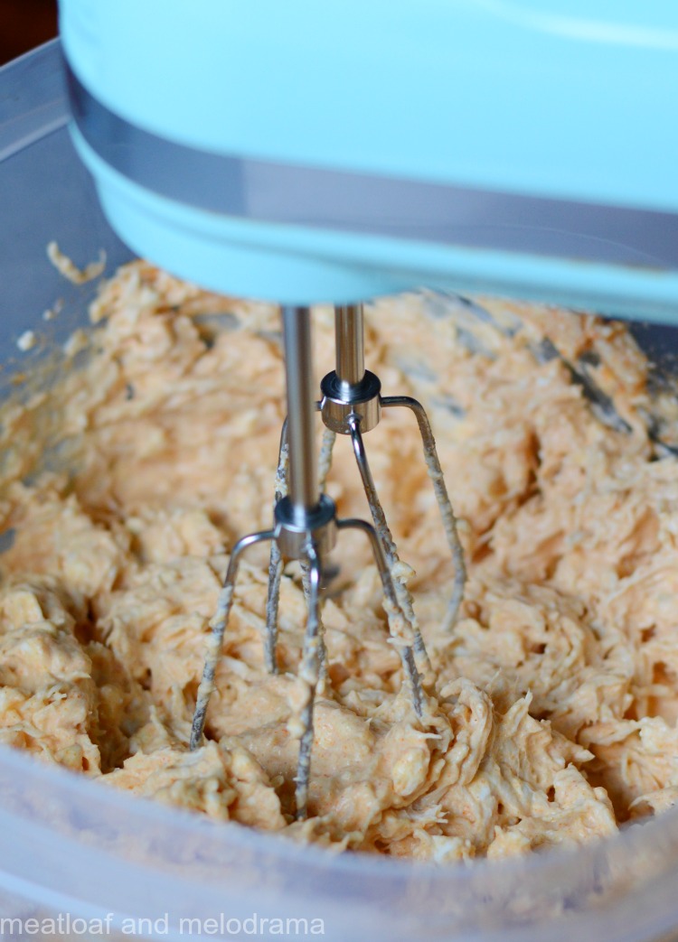 shred instant pot buffalo chicken with hand mixer for roll ups