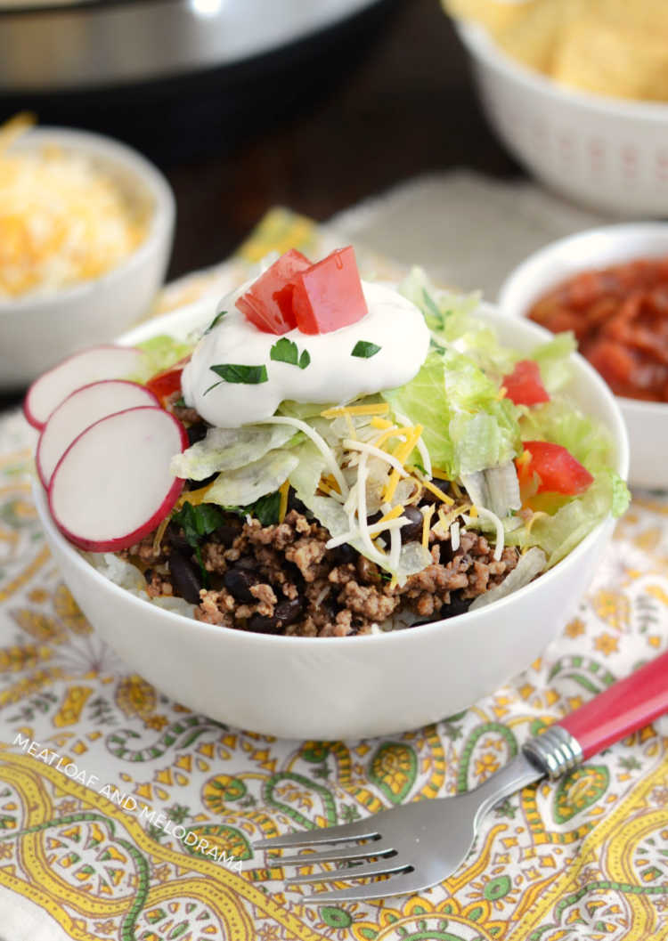 Ground beef burrito bowl