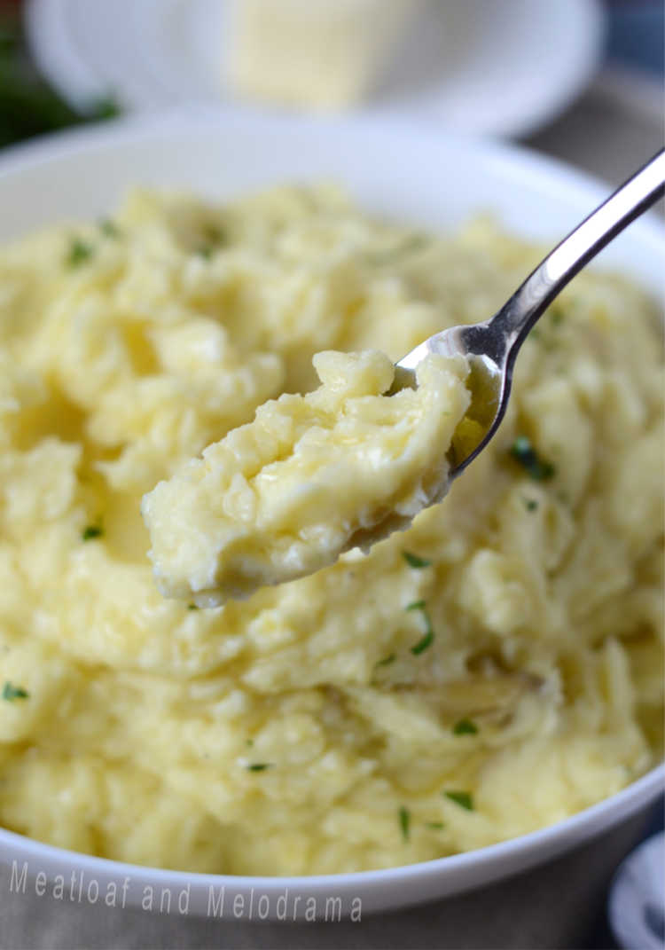 creamy instant pot mashed potatoes on fork