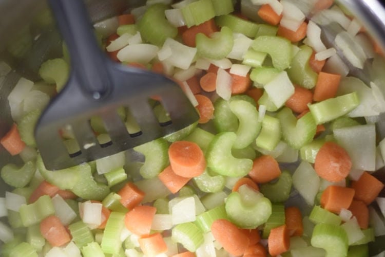 saute onions, carrots and celery in instant pot