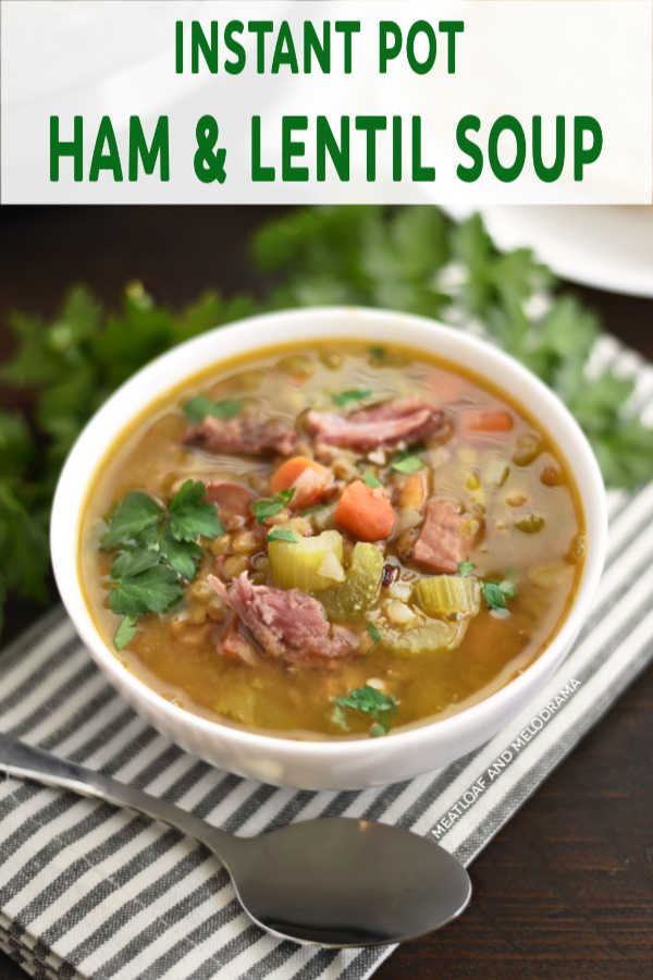 Instant Pot Ham and Lentil Soup bowl