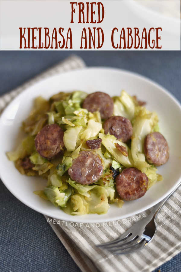 Low carb Fried Kielbasa and Cabbage is a quick and easy dinner recipe that takes less than 30 minutes to make and uses just 6 ingredients. via @meamel