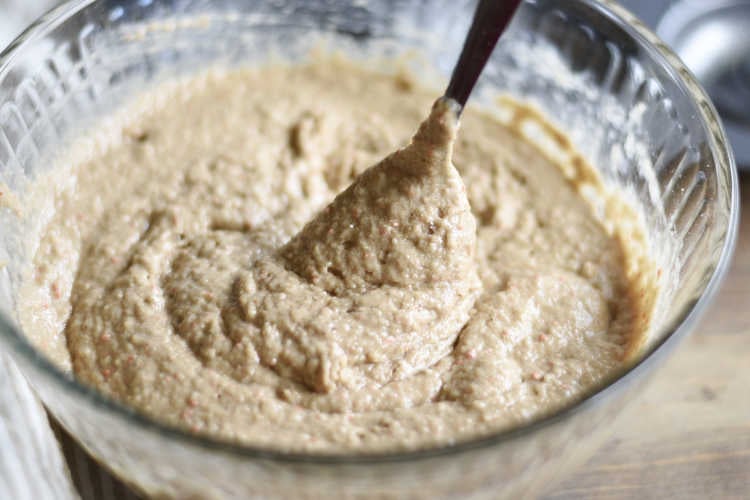 mix carrot cake mix and applesauce in bowl