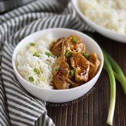 instant pot teriyaki chicken and rice in bowl