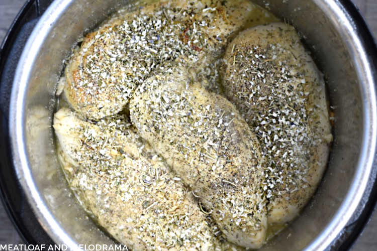 4 seasoned chicken breasts in instant pot pressure cooker 