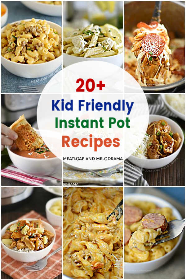 collage of kid friendly instant pot recipes