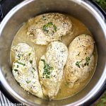 chicken breasts in homemade gravy in the instant pot pressure cooker