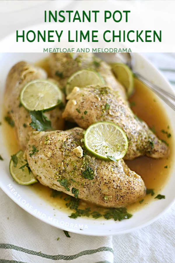 instant pot honey lime chicken on a platter