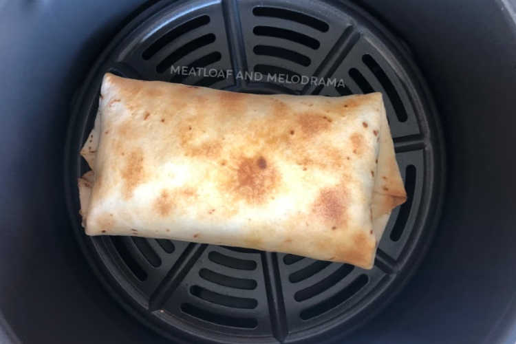 crispy breakfast burrito in the air fryer
